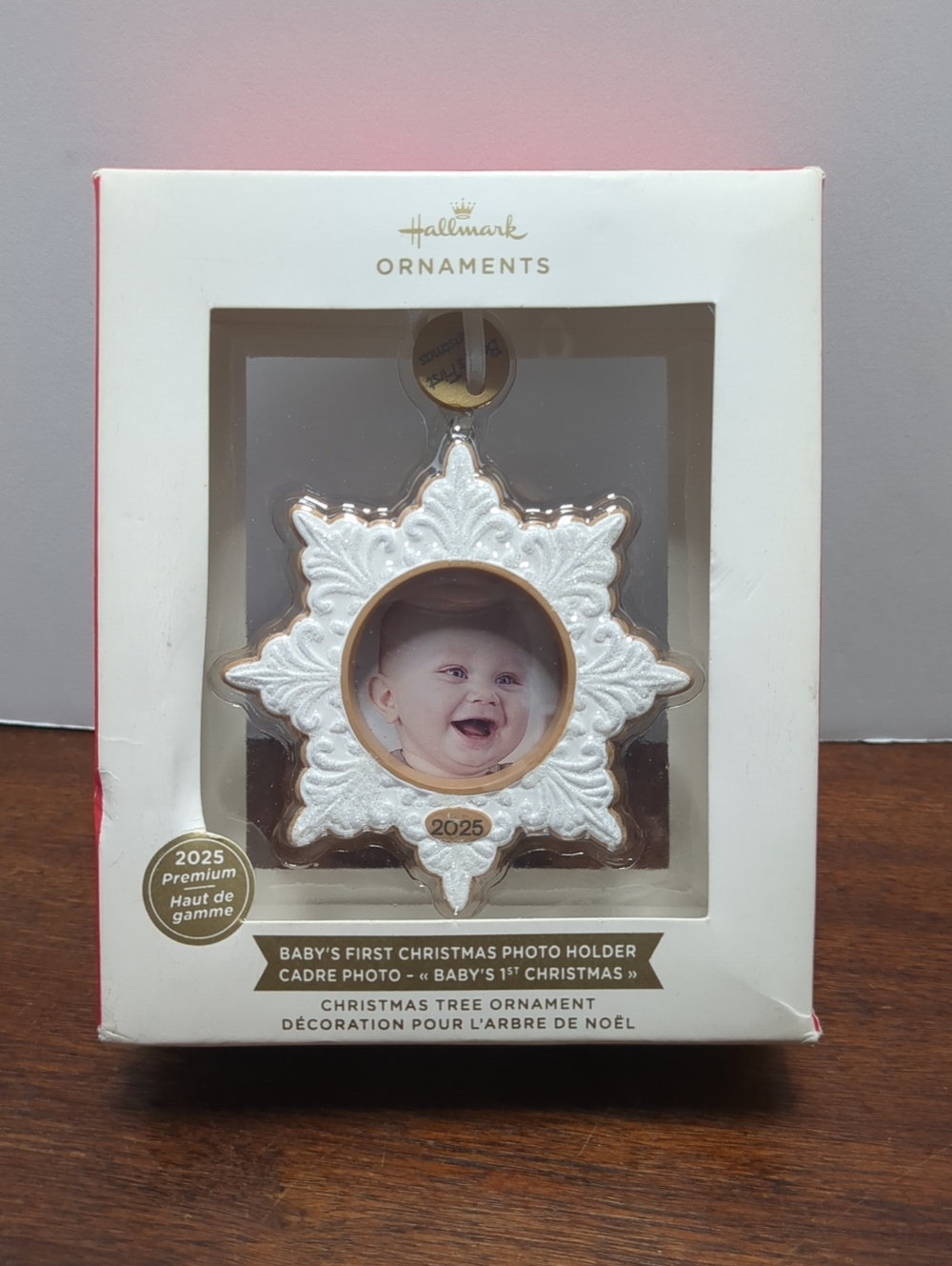 Hallmark Babys First Christmas 2025 Snowflake Photo Frame Ornament Premium